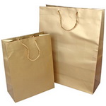 Metallic Solid Color Paper Bag with golden Rope for shopping