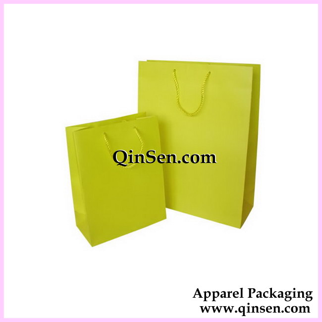 Solid Color Paper Shopping Bag with match color rope-AB00003
