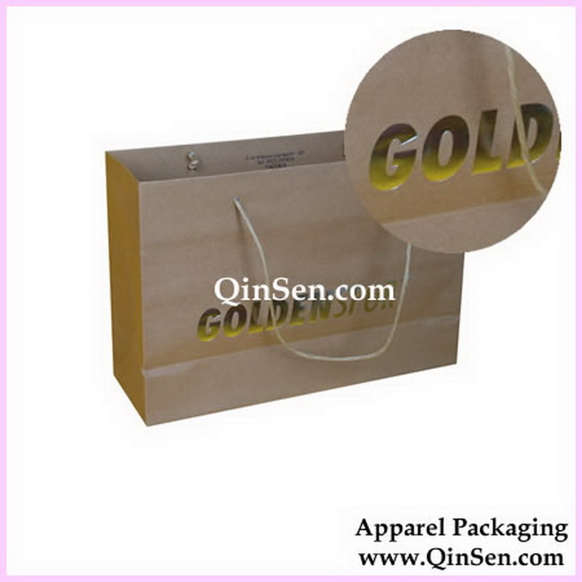 Kraft Paper bag with Golden hot stamped-AB00035