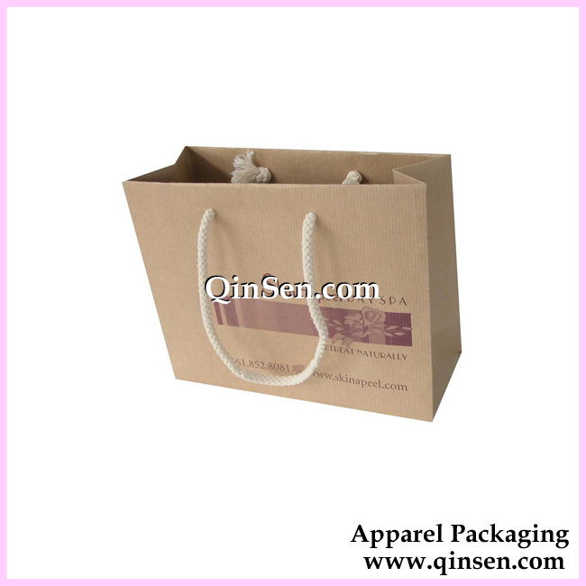 Brown Kraft Paper Apparel Bag with Brand-AB00048