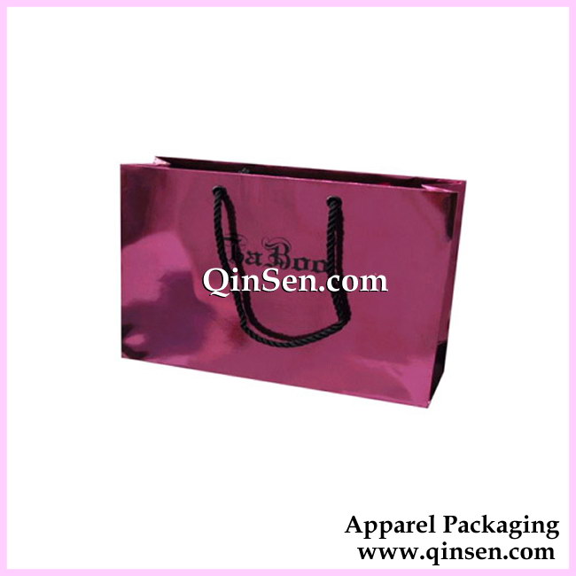 Elegant paper bag with Aluminum Foil cover for Luxury Brand Apparel