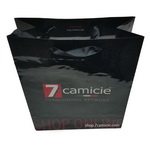 Exquisite Paper Shopping Bags with Custom Printed Brand and ribbon handle design