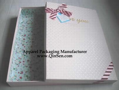 Cute Rigid Shirt Packaging Box with ribbon bow