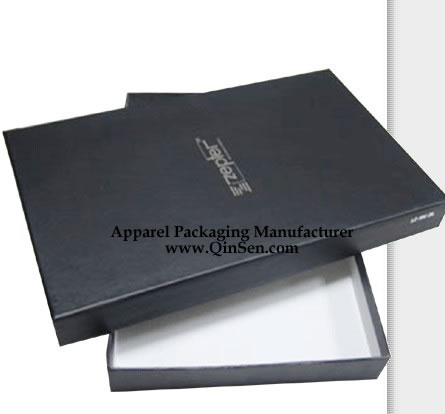Classic Lamination Black Apparel Box with Logo