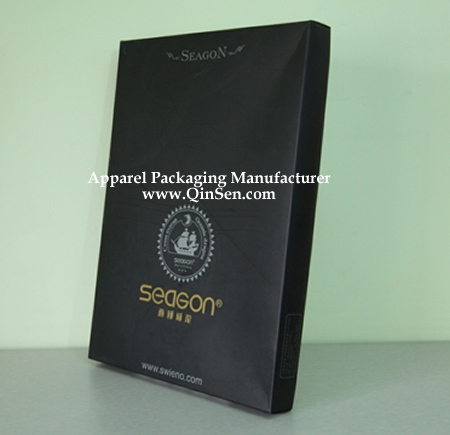 High End Black Paper Folding Apparel Boxes with custom brand for Shirt