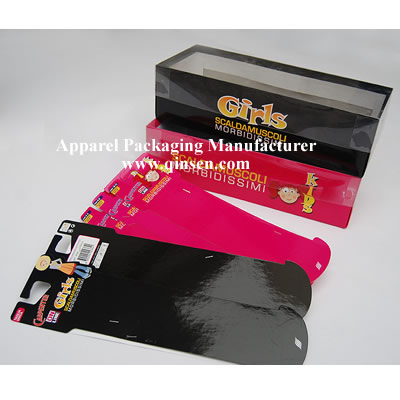 Stocking Packaging(Socks box with pvc lid and fancy socks card)