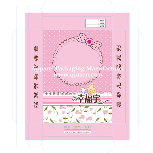 Custom Pink artwork Design for Baby Clothing Box