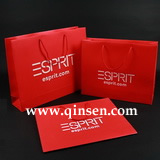 Shopping Bag PAX00002<br>Item:Elegant red color paper Shopping bag with white logo  This is Esprit's shopping bag photo.  Red back ground ,Red rope with matte lamination  Very...