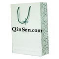 White Paper Laminated Shopping Bag with Custom Logo