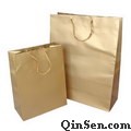 Metallic Solid Color Paper Bag with golden Rope for shopping