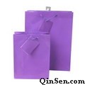 Matte Finish Purple Solid Color Paper Shopping bag