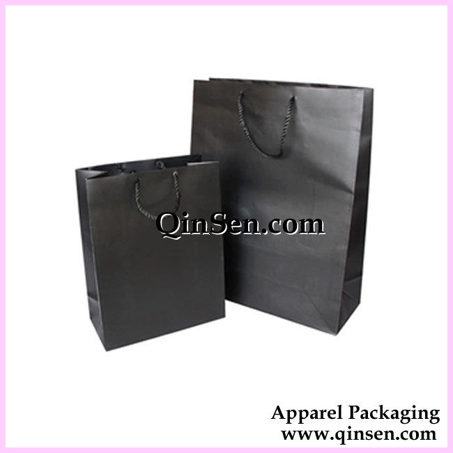 Black Solid Color Printed Matte Lamination Paper Bag-AB00008