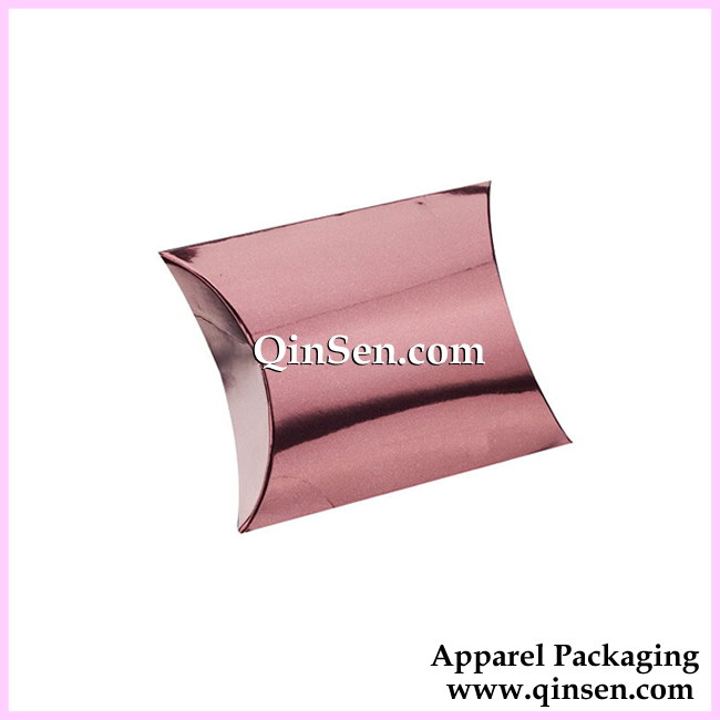 Elegant small Pillow box with Aluminum Foil Cover for Garment-GPP0006