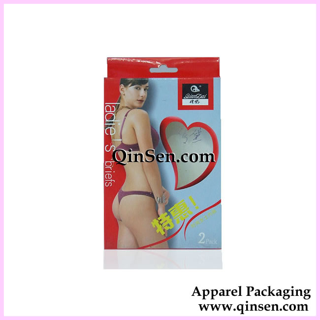 Lingerie Box with PVC Heart Window-Foldable Paper Box-GX00047