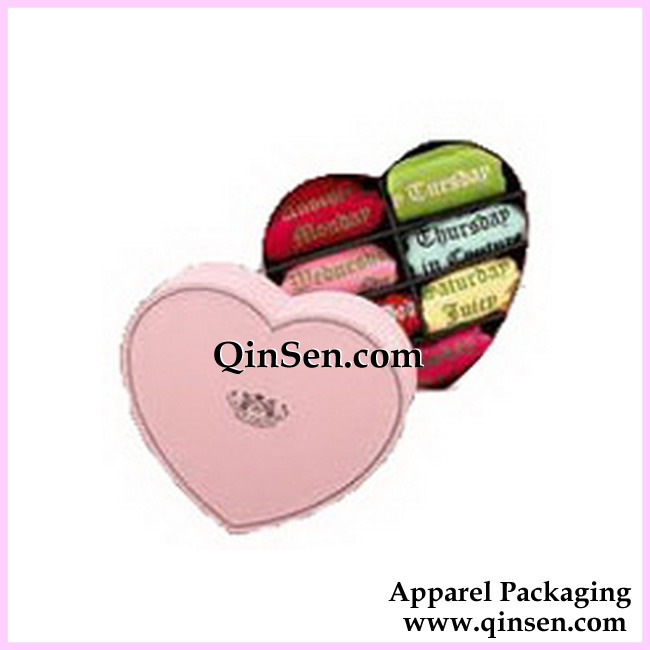 Unique Gift box with Heart Shape for Briefs-Rigid Cardboard Box