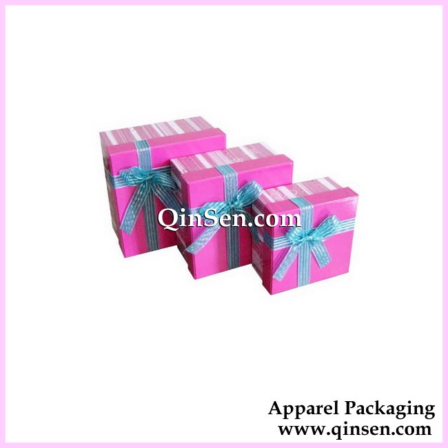 Pink Square Nested Paper Boxes-GX00074