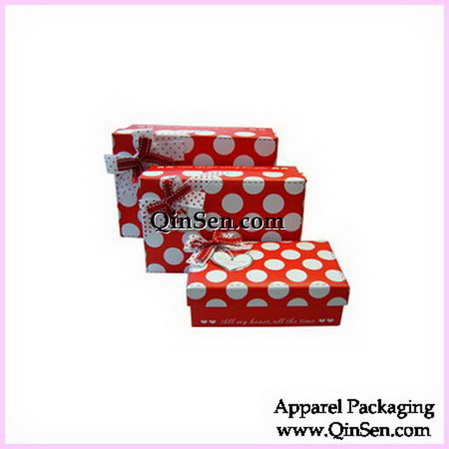 Luxury 3pcs Set Paper Gift Box with Ribbon Ties for Underwear-GX00088