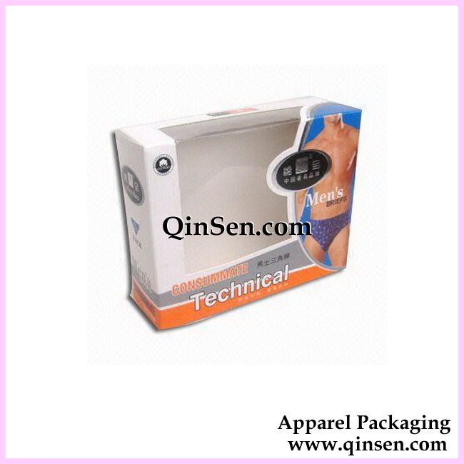 Underwear Box with Custom Window-Foldable one-piece box-GX00304