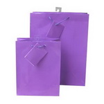 Matte Finish Purple Solid Color Paper Shopping bag