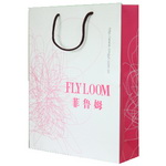 White Paper Laminated Shopping Bag with Custom Logo