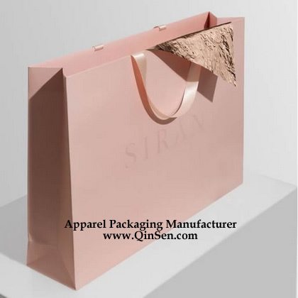 Top Brand Papckaging Bag with colorplan ribbon for luxury woman fashion boutique