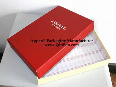 Luxury Red Cardboard Garment Gift Box with Logo for Christmas