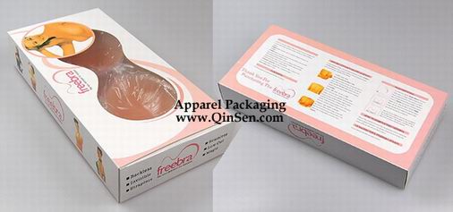 Paper box with pvc window for Free Bra Packaging