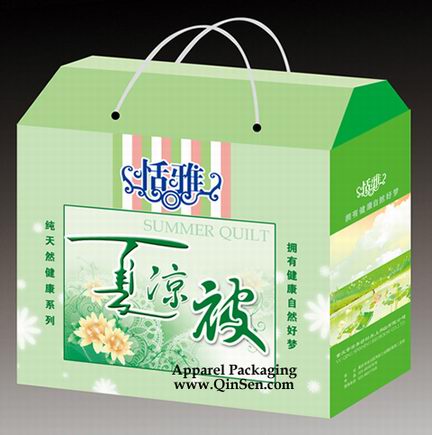 Custom Bed Cover Packaging Box with rope Desgin