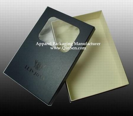 Luxury Design Custom Apparel Packaging Box with PVC Window Lid