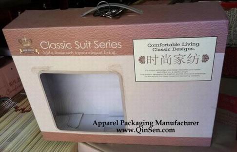 Fashion Corrugated Packaging Box with window for Textile/Quilt/Blanket