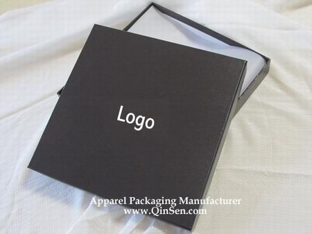 Decorous Black Scarf boxes with Custom Logo (include inside Tissue Paper)