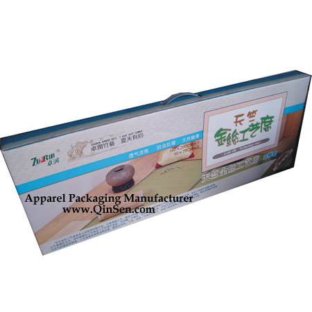 straw mat packaging box with window and handle