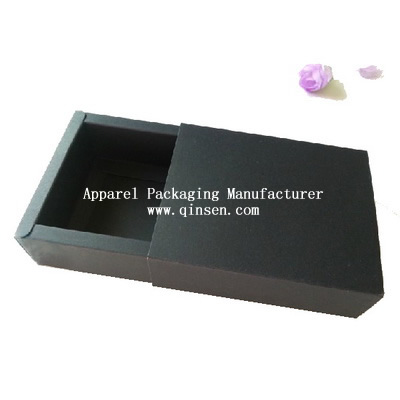 Black color Drawer Style Paper Box for Clothing