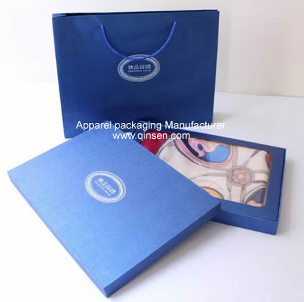 Custom Nice Scarf Packaging box with paper shopping bag